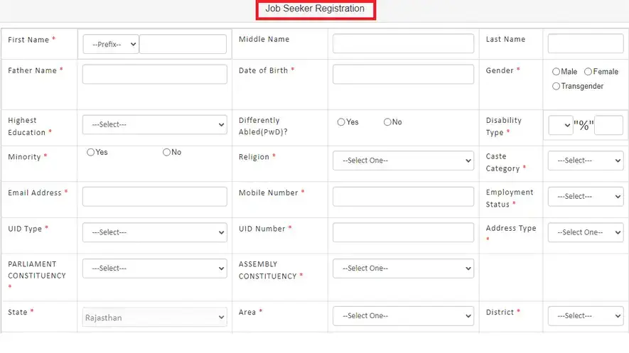 rajasthan berojgari bhatta form