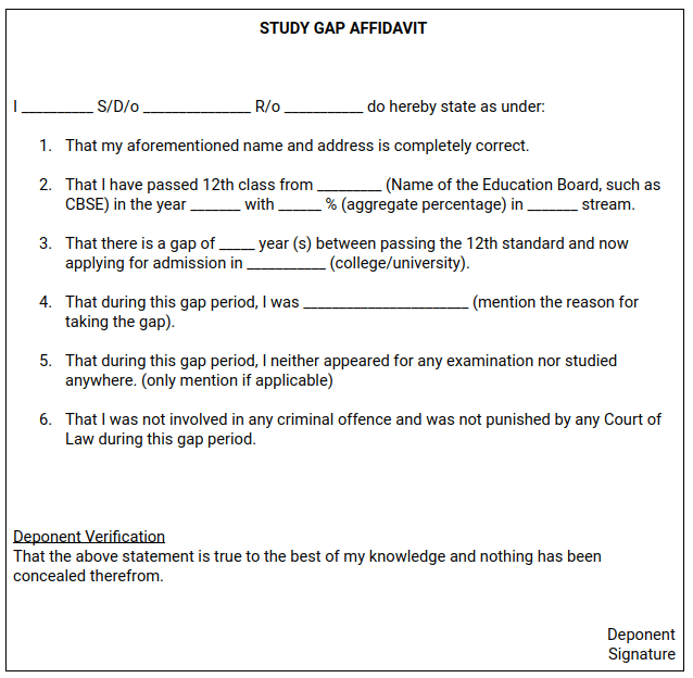gap certificate format