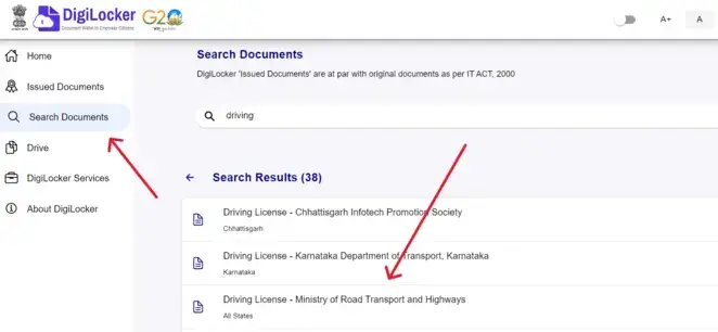 driving license digilocker