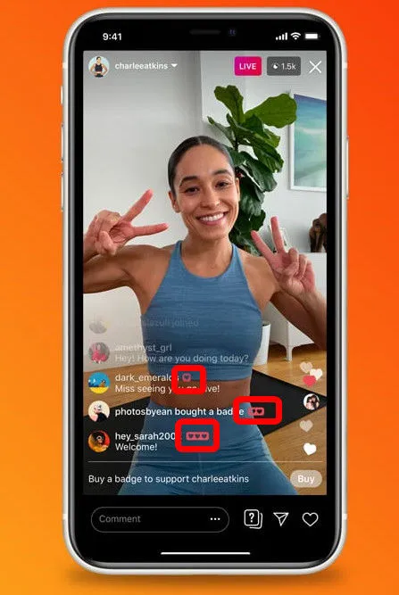instagram live badges